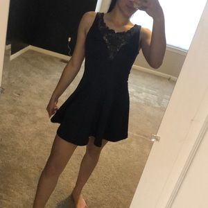 Navy blue flowy short dress